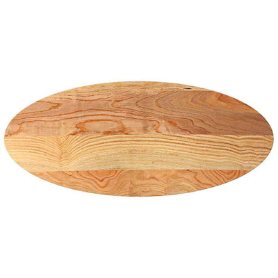 bordplade 140x60x2 cm massivt egetræ oval lysebrun