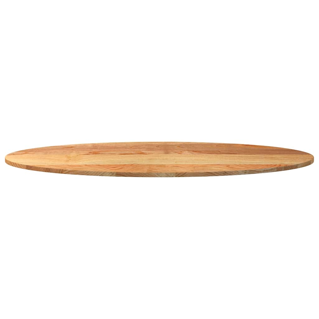 bordplade 140x60x2 cm massivt egetræ oval lysebrun