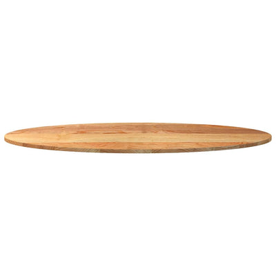 bordplade 140x60x2 cm massivt egetræ oval lysebrun