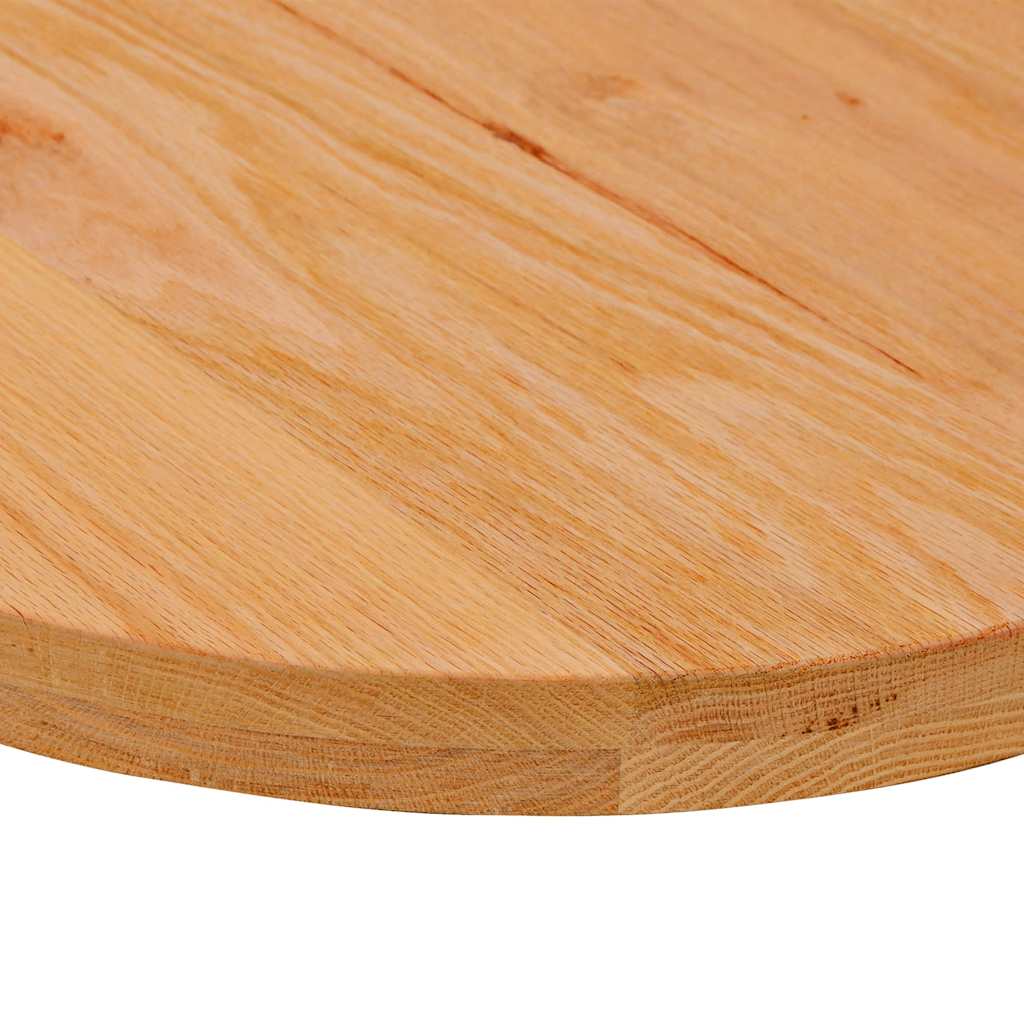 bordplade 140x60x4 cm massivt egetræ oval lysebrun