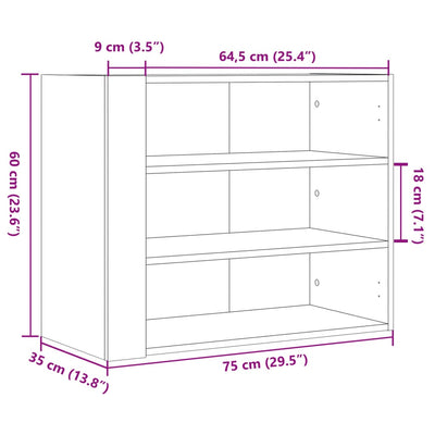 vægskab 75x31x70 cm konstrueret træ hvid