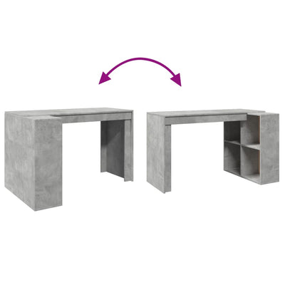 skrivebord 123,5x73,5x75 cm konstrueret træ betongrå