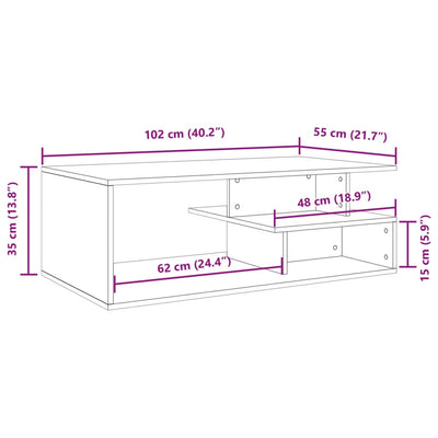 sofabord 102x55x35 cm konstrueret træ betongrå