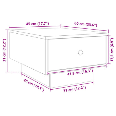 sofabord 60x45x31 cm konstrueret træ sonoma-eg