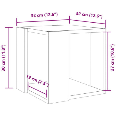 sofabord 32x32x30 cm konstrueret træ sonoma-eg