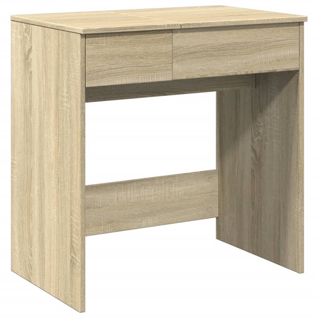 makeupbord med spejl 73x46,5x120 cm sonoma-eg