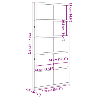 skydedør 100x208 cm massivt fyrretræ