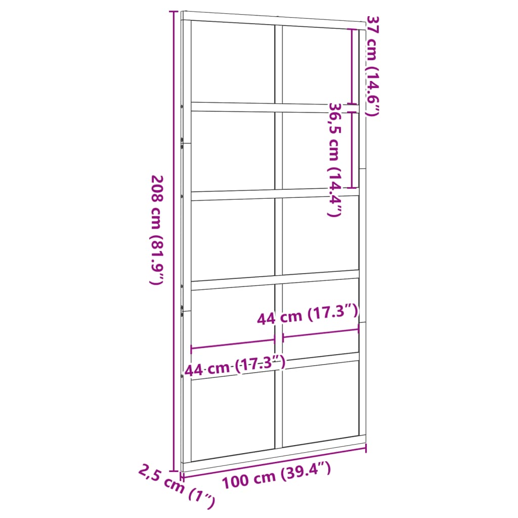 skydedør 100x208 cm massivt fyrretræ hvid