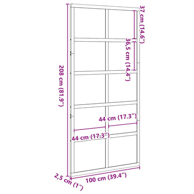 skydedør 100x208 cm massivt fyrretræ gyldenbrun