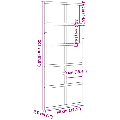 skydedør 90x208 cm massivt fyrretræ hvid