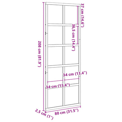 skydedør 80x208 cm massivt fyrretræ