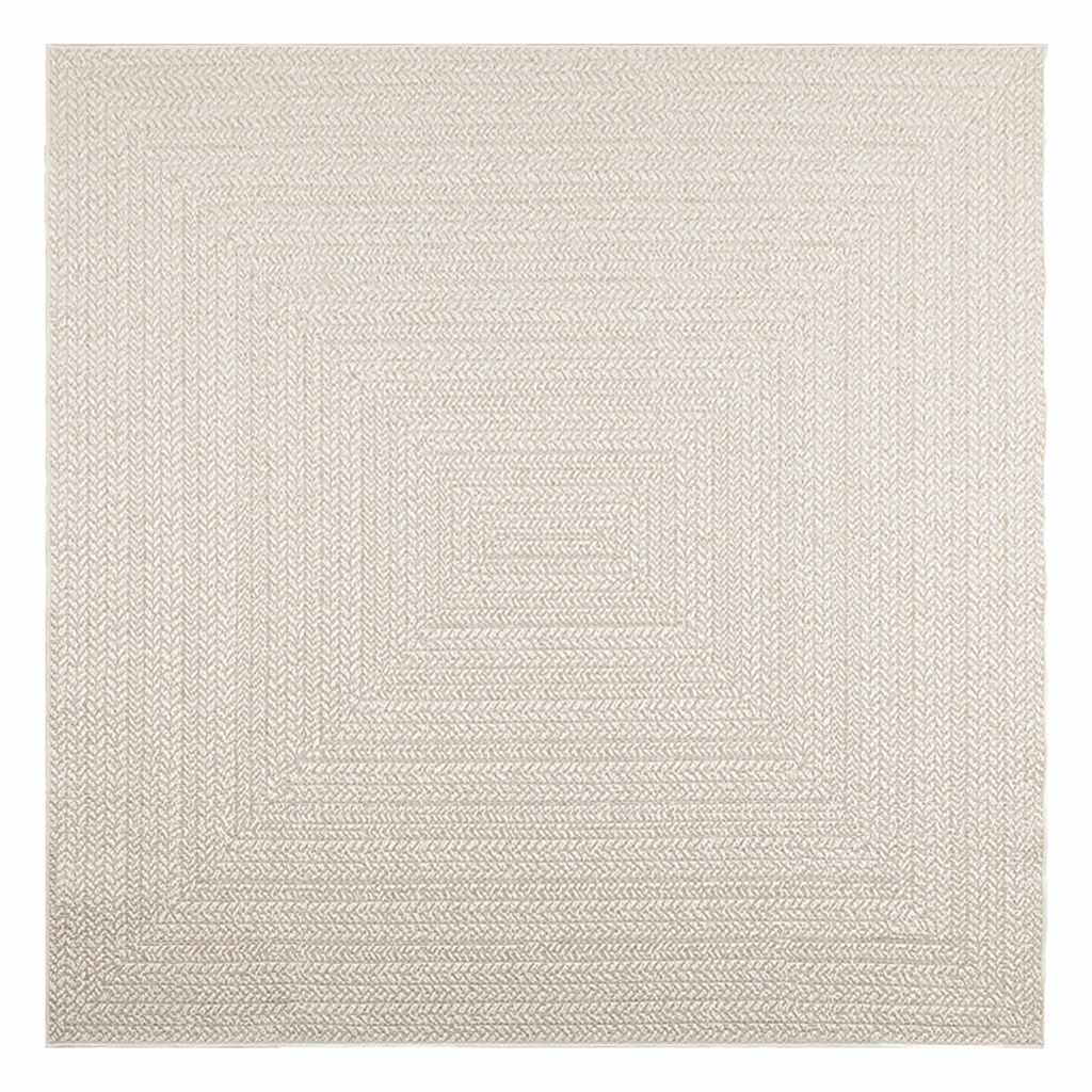 gulvtæppe ZIZUR 200x200 cm jute-look indendørs og udendørs