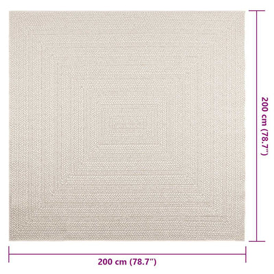 gulvtæppe ZIZUR 200x200 cm jute-look indendørs og udendørs