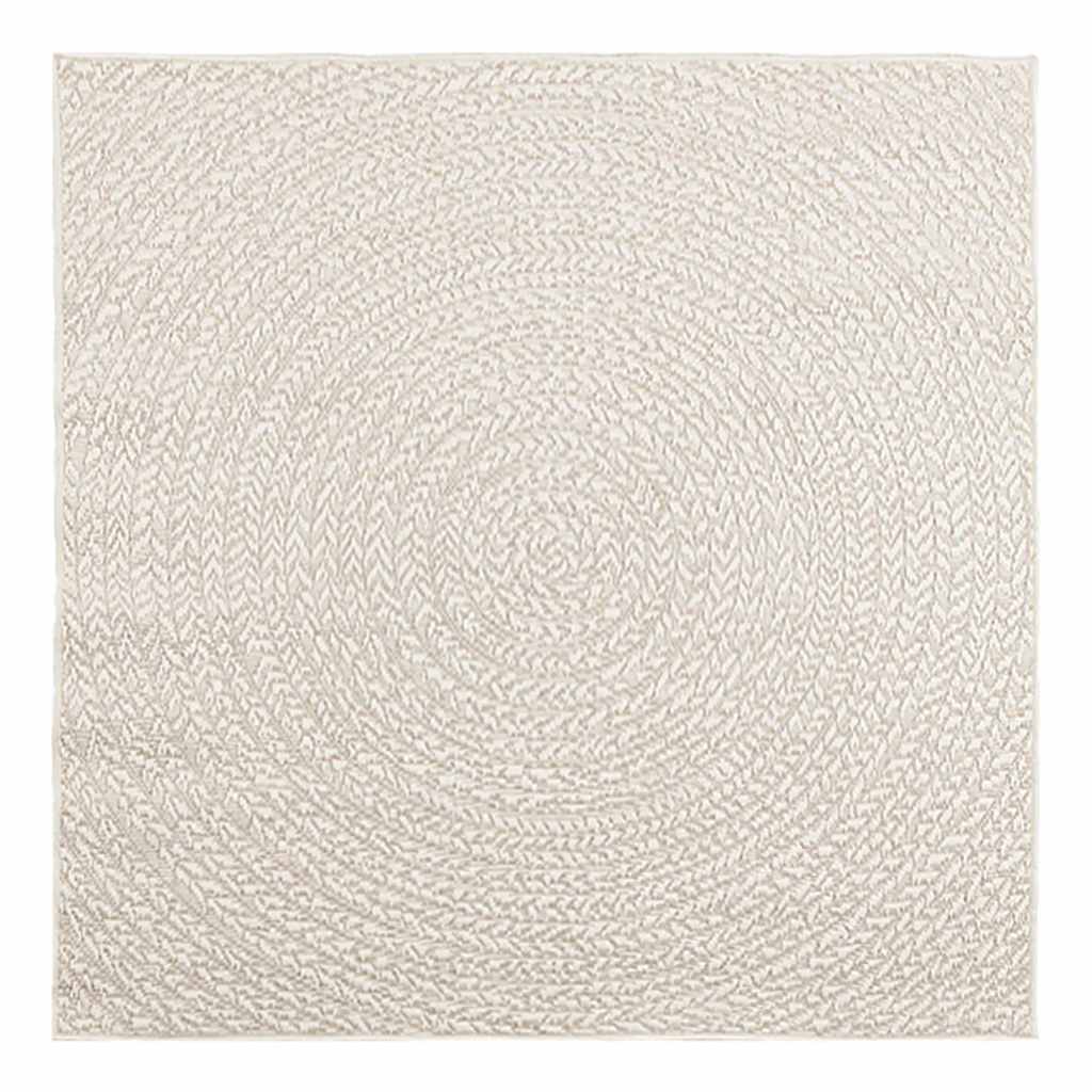 gulvtæppe ZIZUR 120x120 cm jute-look indendørs og udendørs