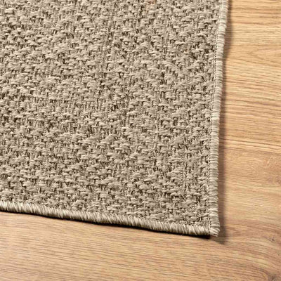 gulvtæppe ZIZUR beige 80x250 cm jute-look indendørs og udendørs