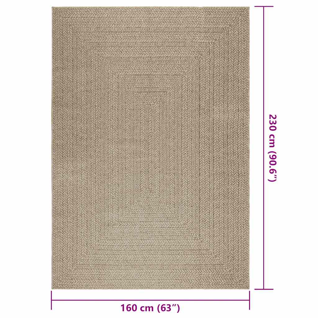 gulvtæppe ZIZUR beige 160x230cm jute-look indendørs og udendørs