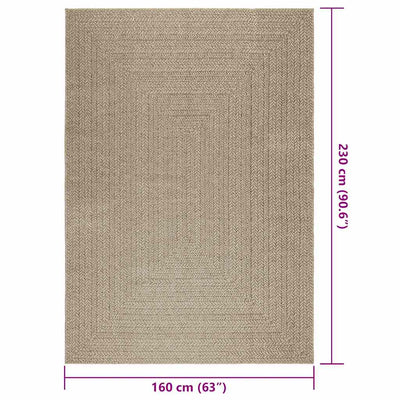 gulvtæppe ZIZUR beige 160x230cm jute-look indendørs og udendørs