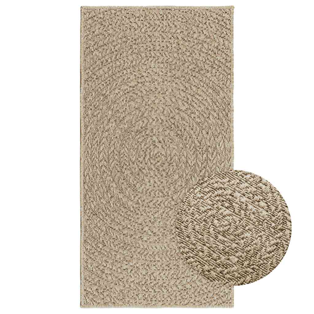 gulvtæppe ZIZUR beige 60x110 cm jute-look indendørs og udendørs