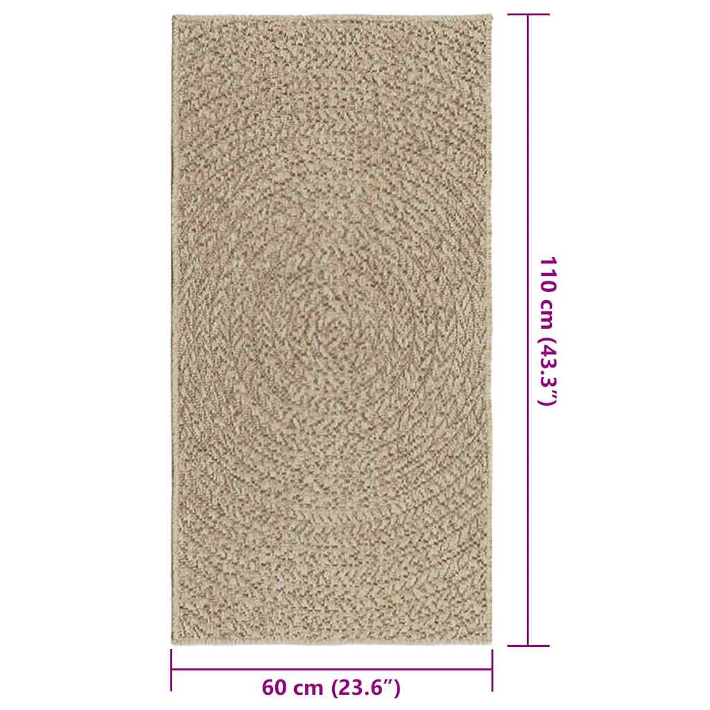 gulvtæppe ZIZUR beige 60x110 cm jute-look indendørs og udendørs