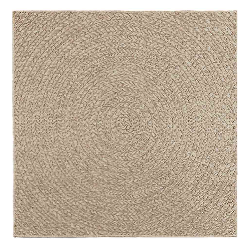 gulvtæppe ZIZUR beige 120x120cm jute-look indendørs og udendørs