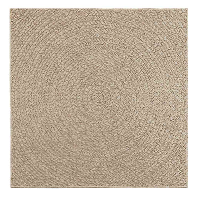 gulvtæppe ZIZUR beige 120x120cm jute-look indendørs og udendørs