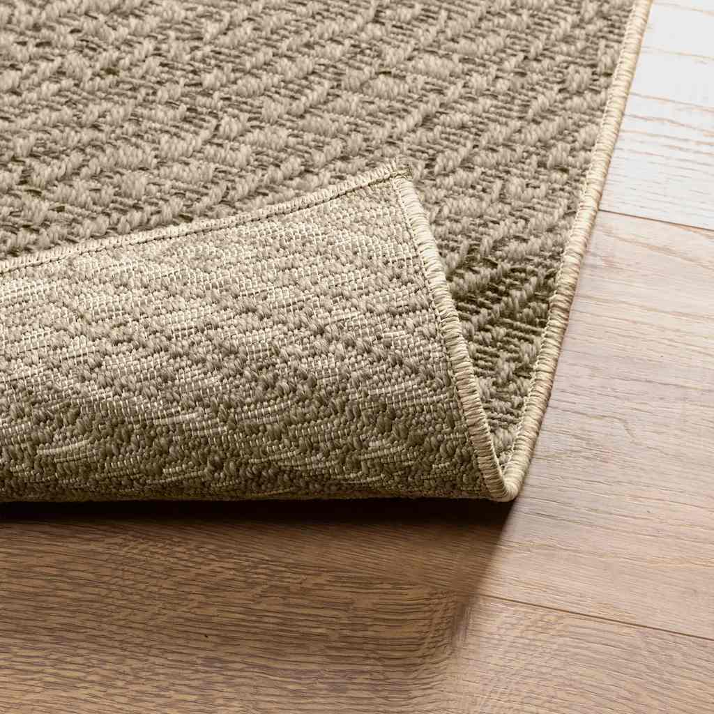 gulvtæppe ZIZUR beige 120x120cm jute-look indendørs og udendørs