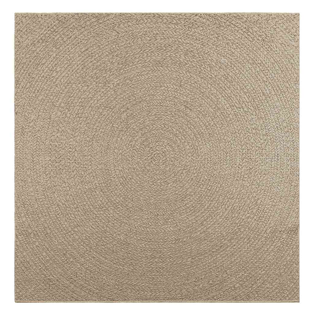 gulvtæppe ZIZUR beige 200x200cm jute-look indendørs og udendørs