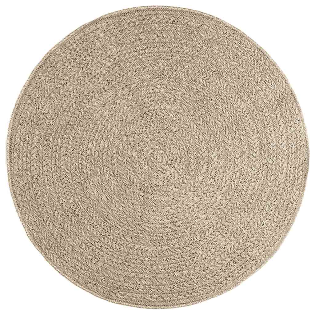 gulvtæppe ZIZUR beige Ø 120 cm jute-look indendørs og udendørs