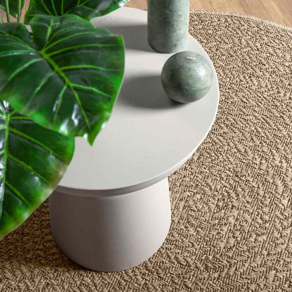 gulvtæppe ZIZUR beige Ø 120 cm jute-look indendørs og udendørs