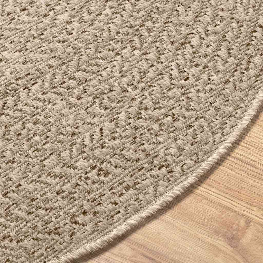 gulvtæppe ZIZUR beige Ø 120 cm jute-look indendørs og udendørs