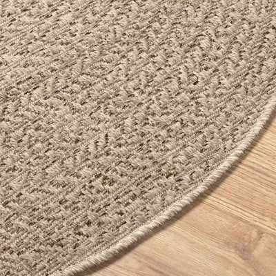 gulvtæppe ZIZUR beige Ø 120 cm jute-look indendørs og udendørs