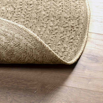 gulvtæppe ZIZUR beige Ø 120 cm jute-look indendørs og udendørs