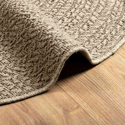 gulvtæppe ZIZUR beige Ø 120 cm jute-look indendørs og udendørs