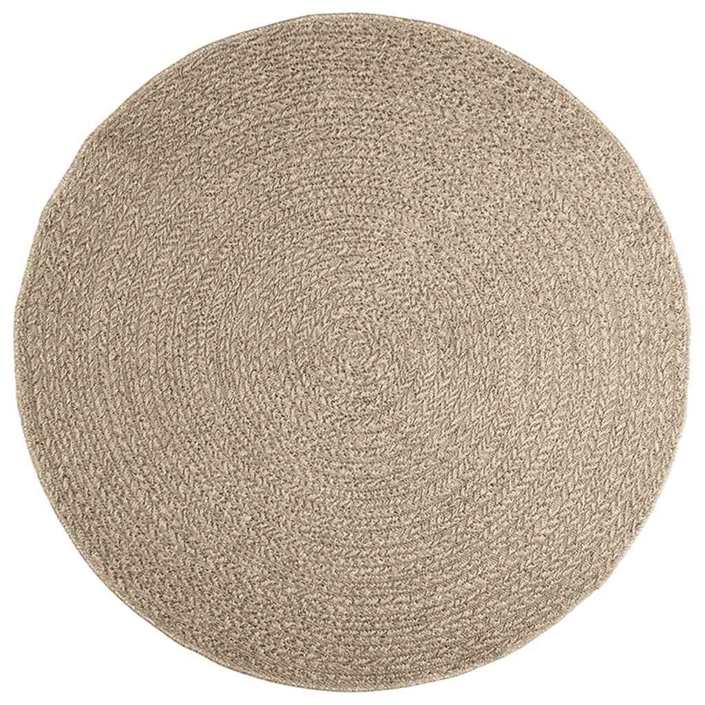 gulvtæppe ZIZUR beige Ø 160 cm jute-look indendørs og udendørs