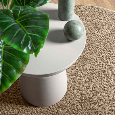 gulvtæppe ZIZUR beige Ø 160 cm jute-look indendørs og udendørs