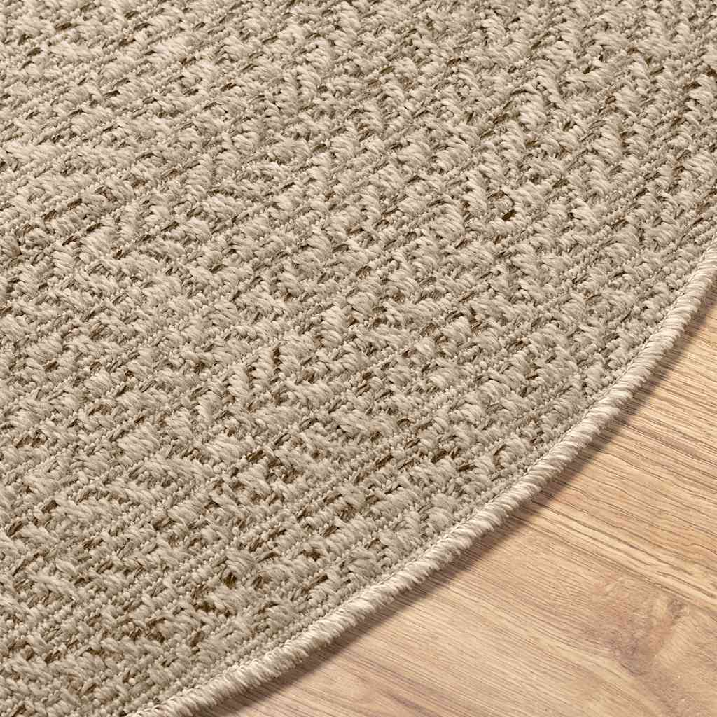 gulvtæppe ZIZUR beige Ø 160 cm jute-look indendørs og udendørs