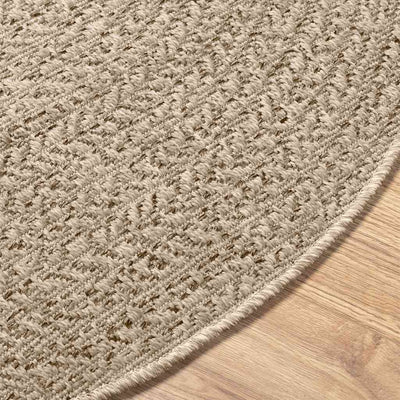 gulvtæppe ZIZUR beige Ø 160 cm jute-look indendørs og udendørs