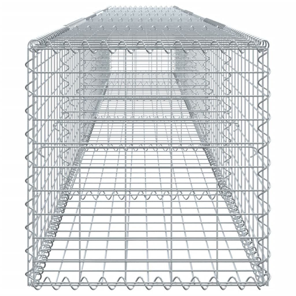 gabionkurv med cover 600x50x50 cm galvaniseret jern