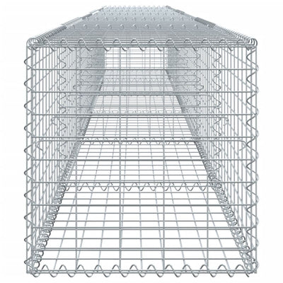 gabionkurv med cover 600x50x50 cm galvaniseret jern