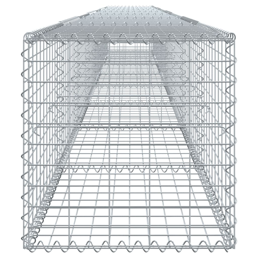 gabionkurv med cover 800x50x50 cm galvaniseret jern