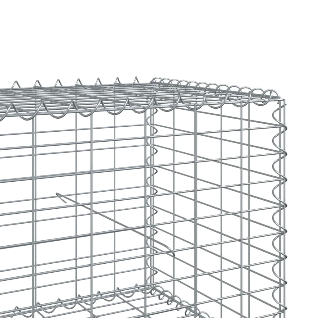 gabionkurv med cover 800x50x50 cm galvaniseret jern