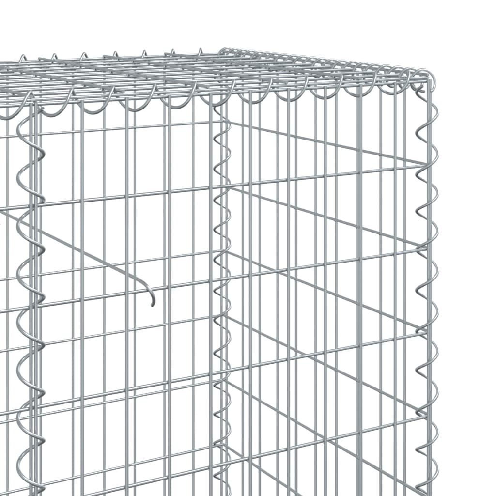 gabionkurv med cover 400x50x100 cm galvaniseret jern