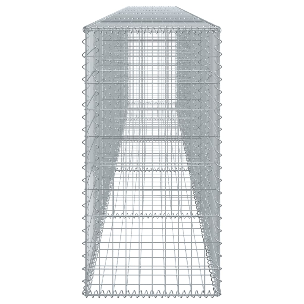 gabionkurv med cover 500x50x100 cm galvaniseret jern