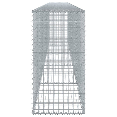 gabionkurv med cover 500x50x100 cm galvaniseret jern