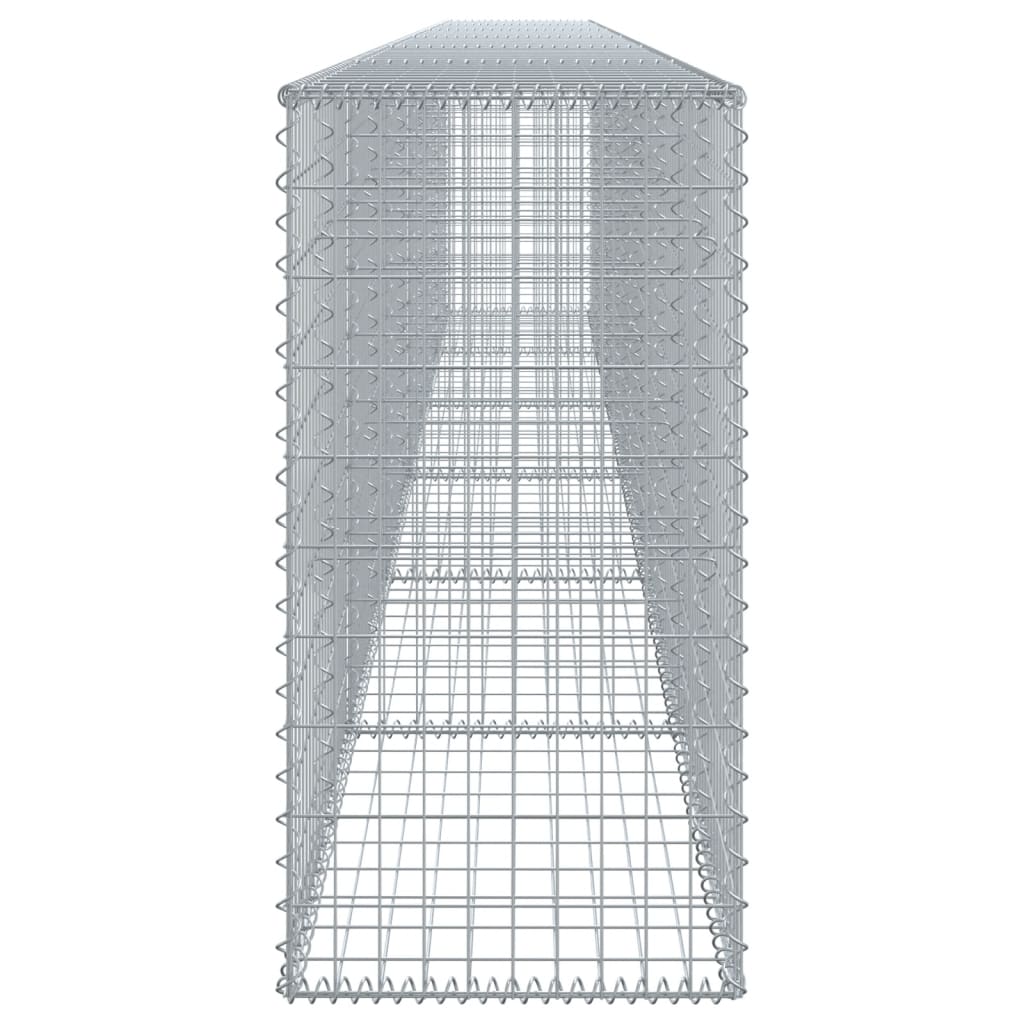 gabionkurv med cover 600x50x100 cm galvaniseret jern