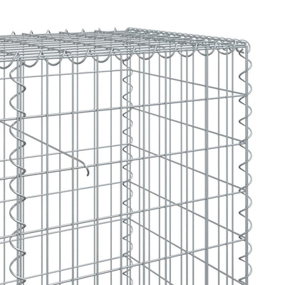 gabionkurv med cover 600x50x100 cm galvaniseret jern