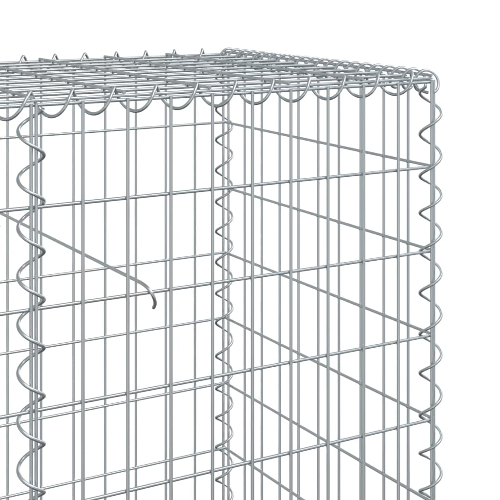 gabionkurv med cover 1000x50x100 cm galvaniseret jern