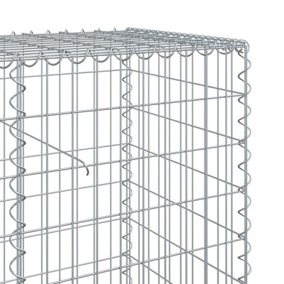 gabionkurv med cover 1000x50x100 cm galvaniseret jern