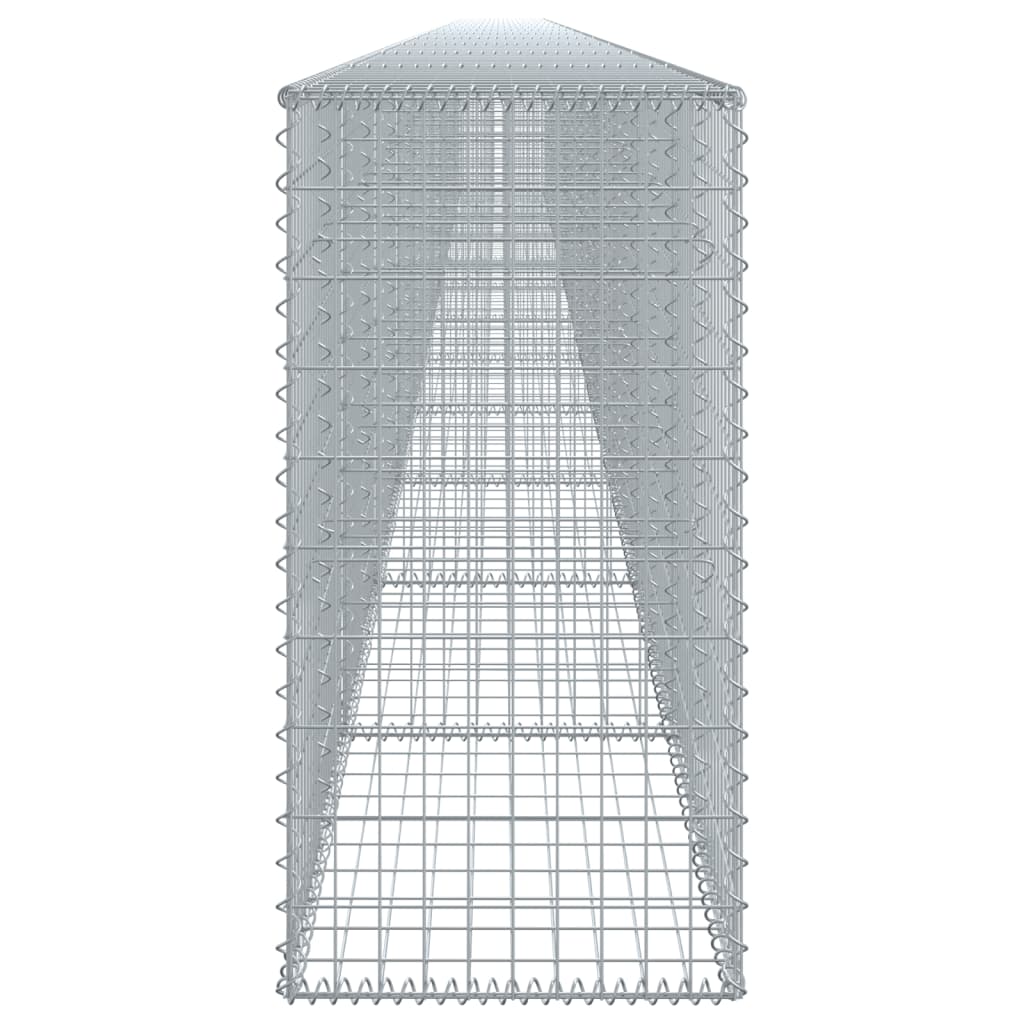 gabionkurv med cover 1200x50x100 cm galvaniseret jern