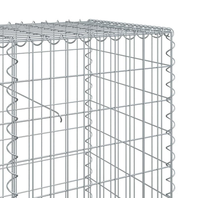 gabionkurv med cover 1200x50x100 cm galvaniseret jern